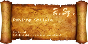 Rehling Szilvia névjegykártya