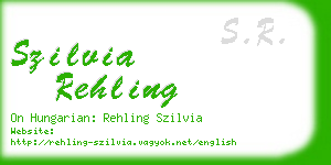 szilvia rehling business card